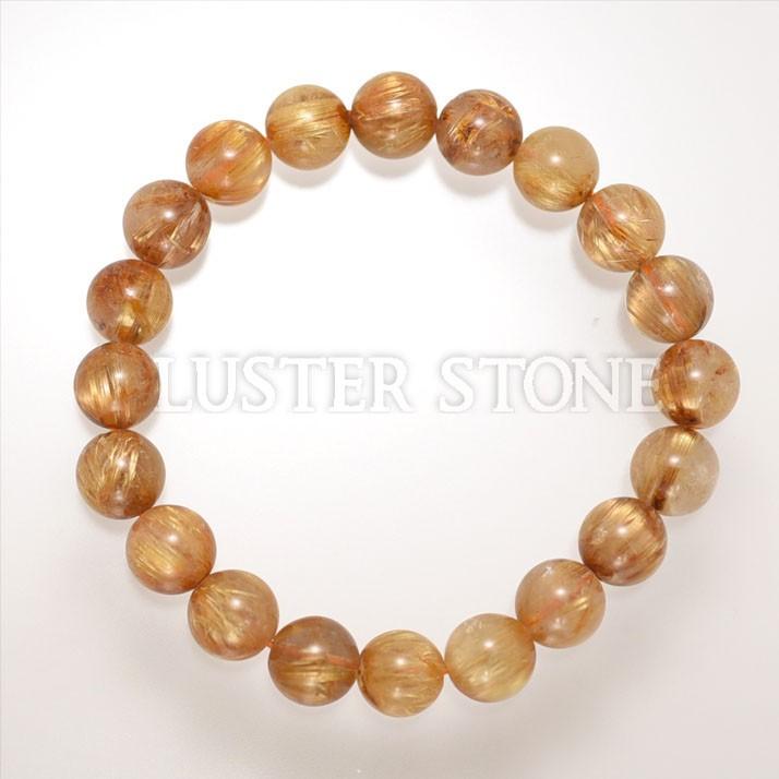 ルチルクォーツ 10mm パワーストーン 天然石 ブレスレット : LUSTER