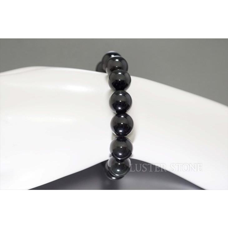 オブシディアン 14mm ブレスレット パワーストーン 天然石 : LUSTER