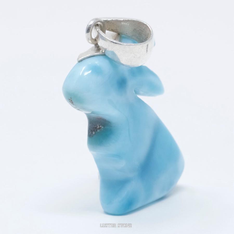 ラリマー うさぎ ペンダントトップ ネックレストップ 天然石 