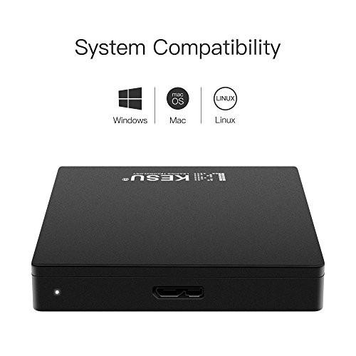 KESU 外付けHDD ポータブルハードディスク 1TB 2.5インチ USB3.0に対応 PC/Mac/PS4/XBox適用 (Black)｜lusterstore｜05