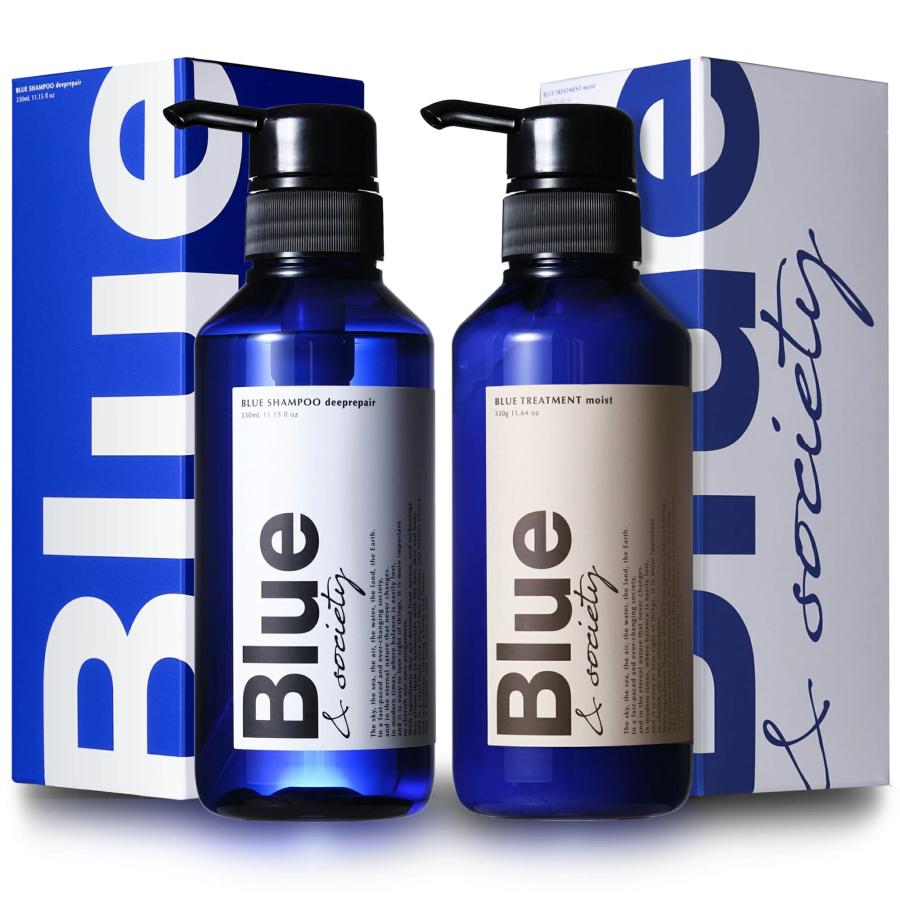 [セット] フレグランスシャンプー 325ml & トリートメント 330g×2 Blue＆society ＼ポイント+10%／ Blue 香水 シャンプー 325ml