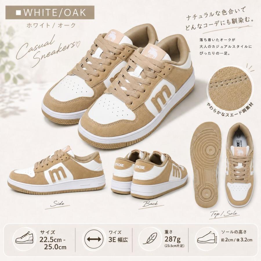 moz（モズ） スニーカー レディース コートスニーカー 3E 幅広 配色