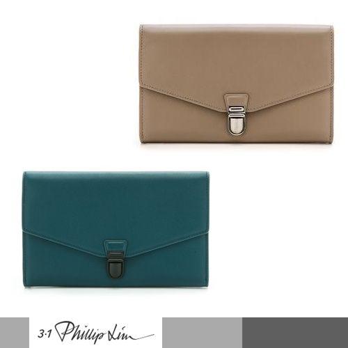 3.1 Phillip Lim　エンベロープウォレット　グリーン　ベージュ | 3.1 Phillip Lim