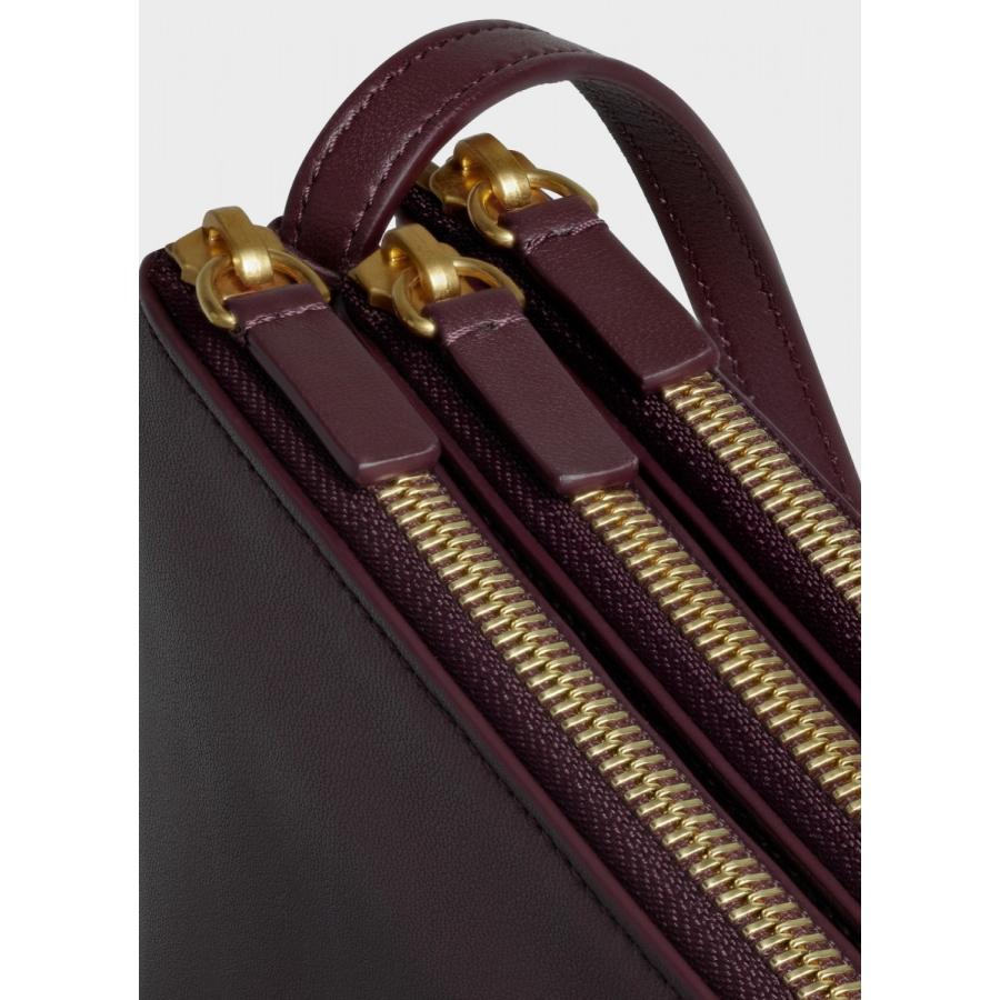 CELINE（セリーヌ） celine TRIO bag ラージ ブラック ボルドー