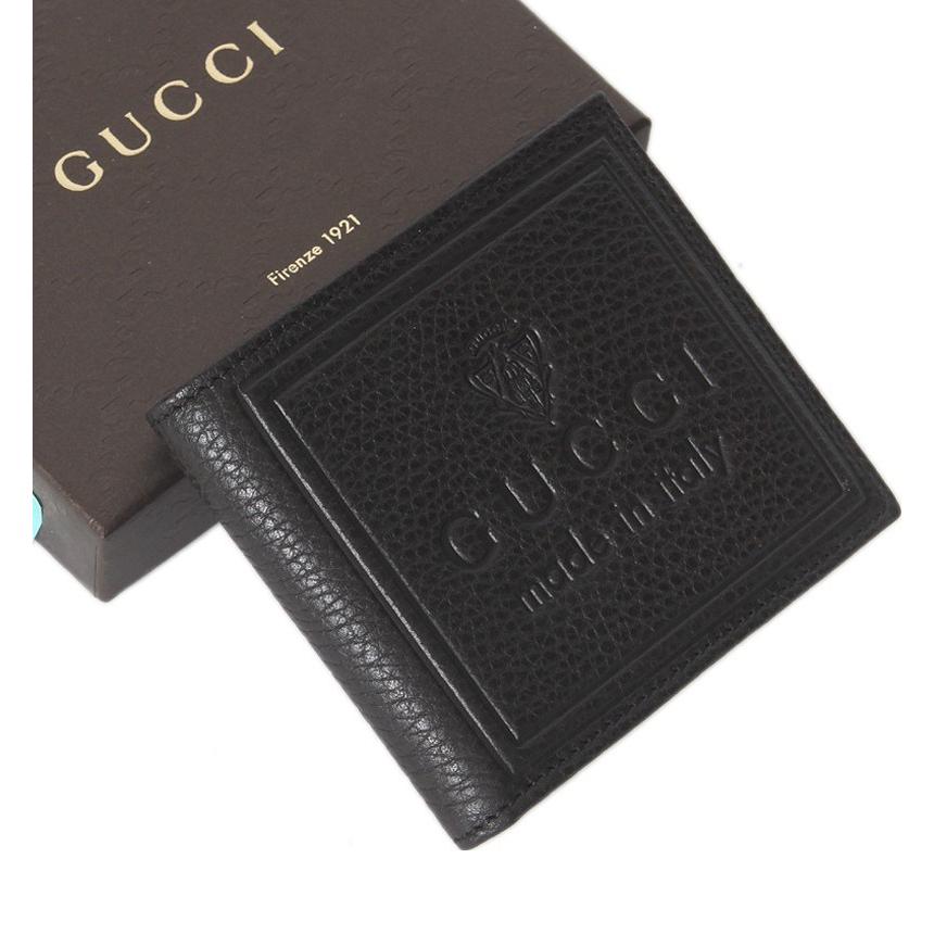 GUCCI　グッチ　型押しロゴ メンズ二つ折り財布　在庫有り | GUCCI