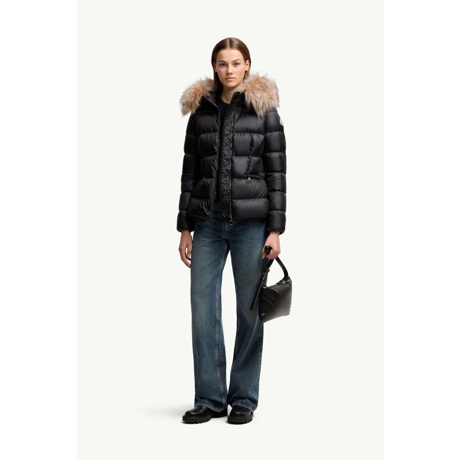レディース ダウンジャケット MONCLER モンクレール Boed Hooded Shearling-Trimmed Short Down Jacketの画像