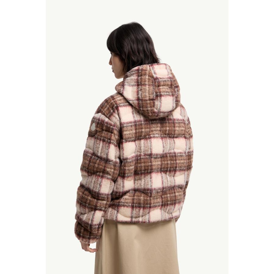 モンクレール　モヘアツイード　ヴァージンウール　　アルパカ混　ダウンジャケット MONCLER】Outardeショートダウンジャケット ツイード ロゴ (MONCLER