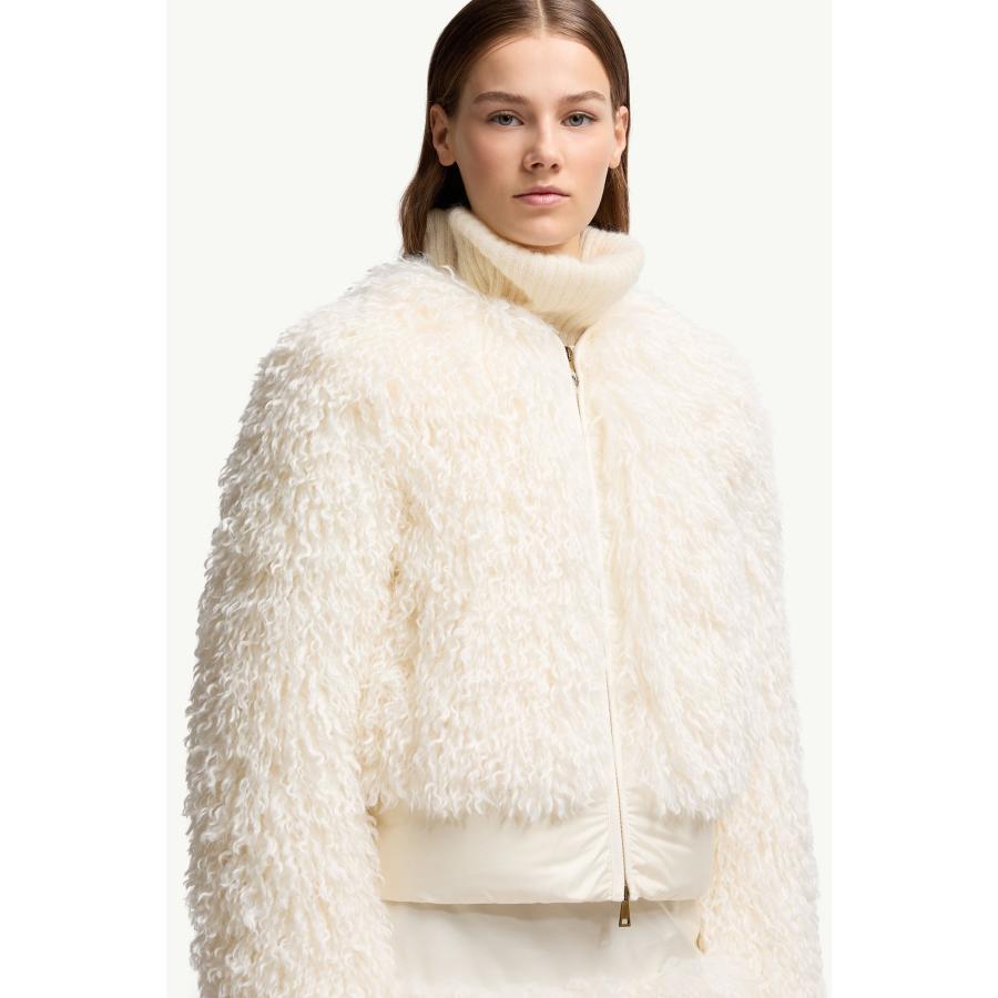 レディース ダウンジャケット MONCLER モンクレール Vigiers Teddy Hooded Short Down Jacketの画像
