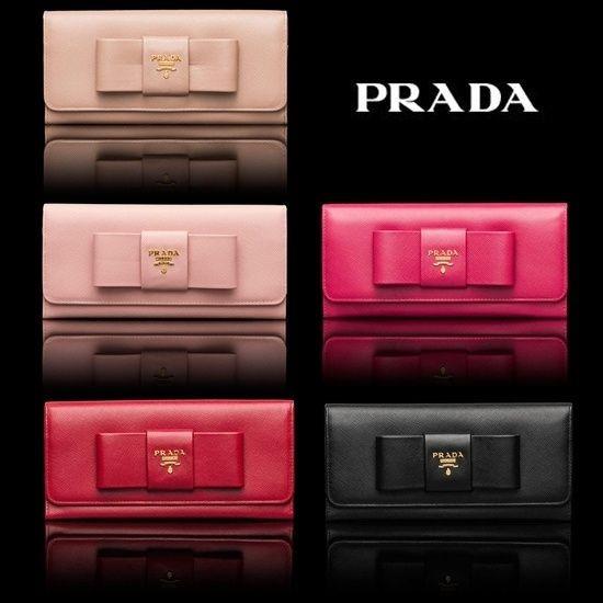 PRADA prada サッフィアーノリボン 長財布 黒 在庫あり