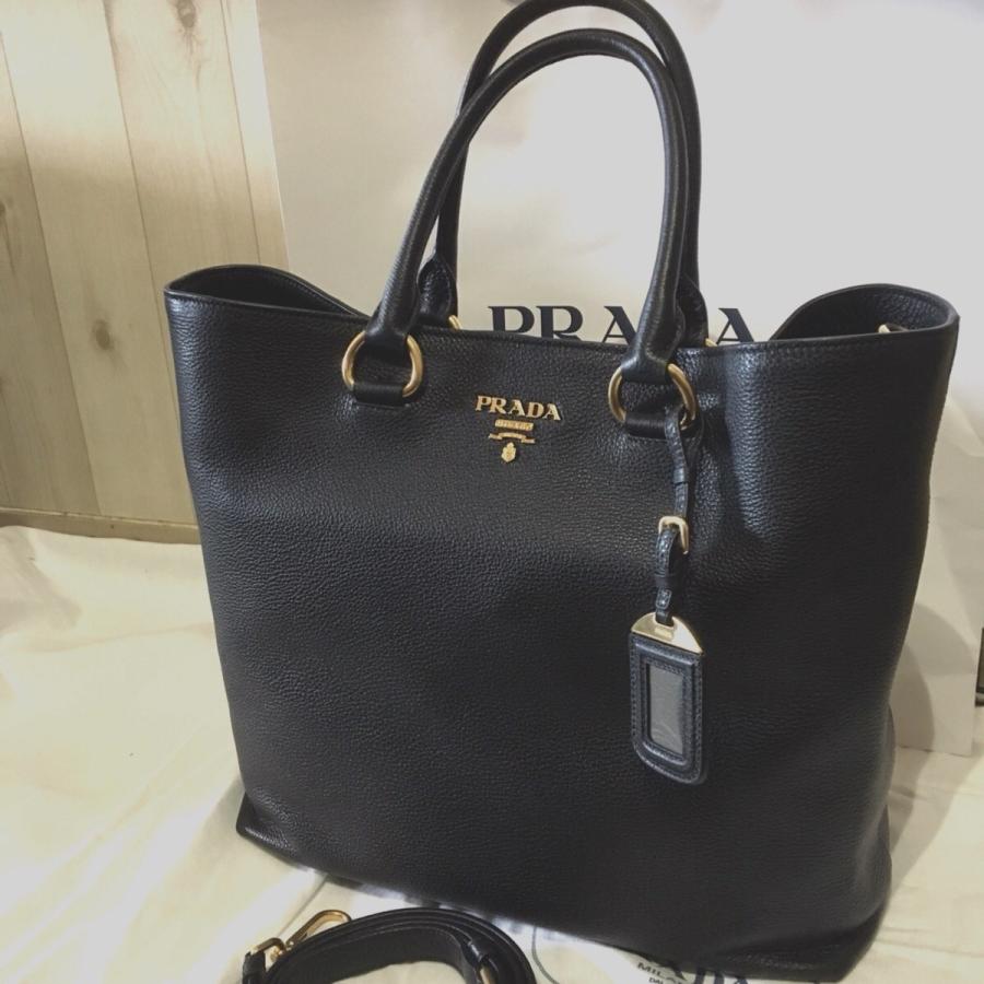 PRADA プラダ　2WAYレザーショルダートートバッグ  ブラック　在庫有り | PRADA | 01
