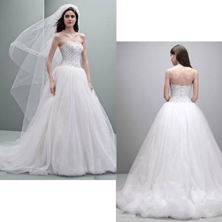 VERA WANG White by Vera Wang ジュエリー装飾チュールドレス VERA WANG White by Vera Wang ジュエリー装飾チュールドレス