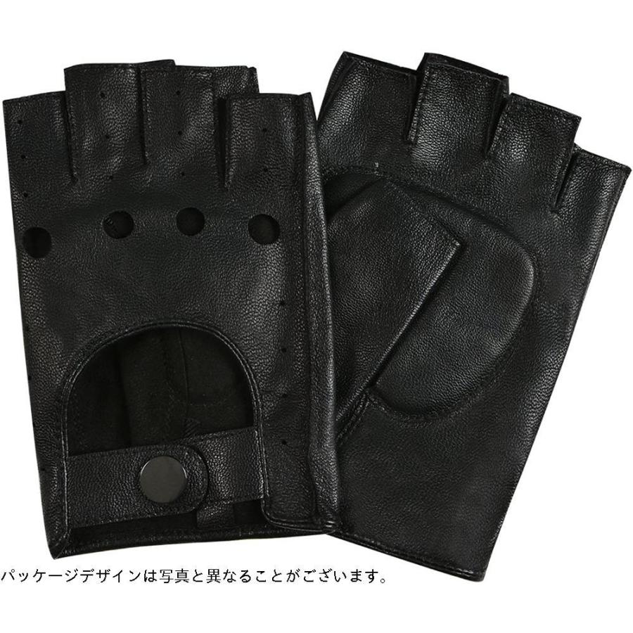 Gsg ドライビンググローブ 指なし手袋 メンズ 革 レザー バイク グローブ 指ぬき ロック 運転 ドライブ ドライバー 肉厚パッド 男性 紳士