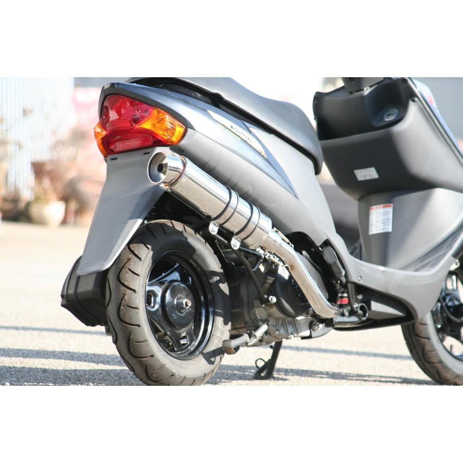 アドレスV125S バイクマフラー EBJ-CF4MA 2010年?2013年モデル対応 O2センサー車可 R300 アップタイプ SUS ステンレス マフラー カスタム パーツ｜luvias｜04