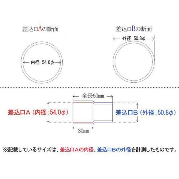 変換パイプ 内径 54φ〜外径 50.8φ 汎用 ワンオフ マフラー製作 異径 