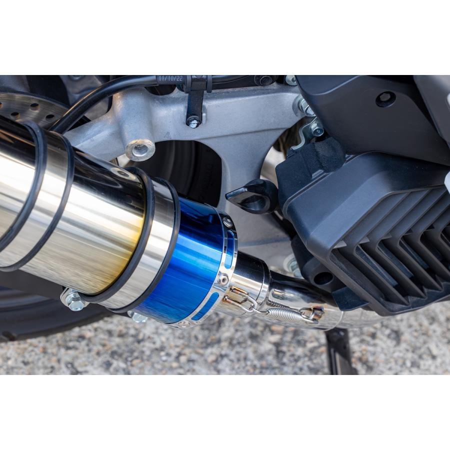 PCX jk05ステンレス製マフラー 青と銀のグラデーション ホンダ（HONDA） 【国内メーカー HMS製】ホンダ PCX125 （2BJ-JK05 8BJ