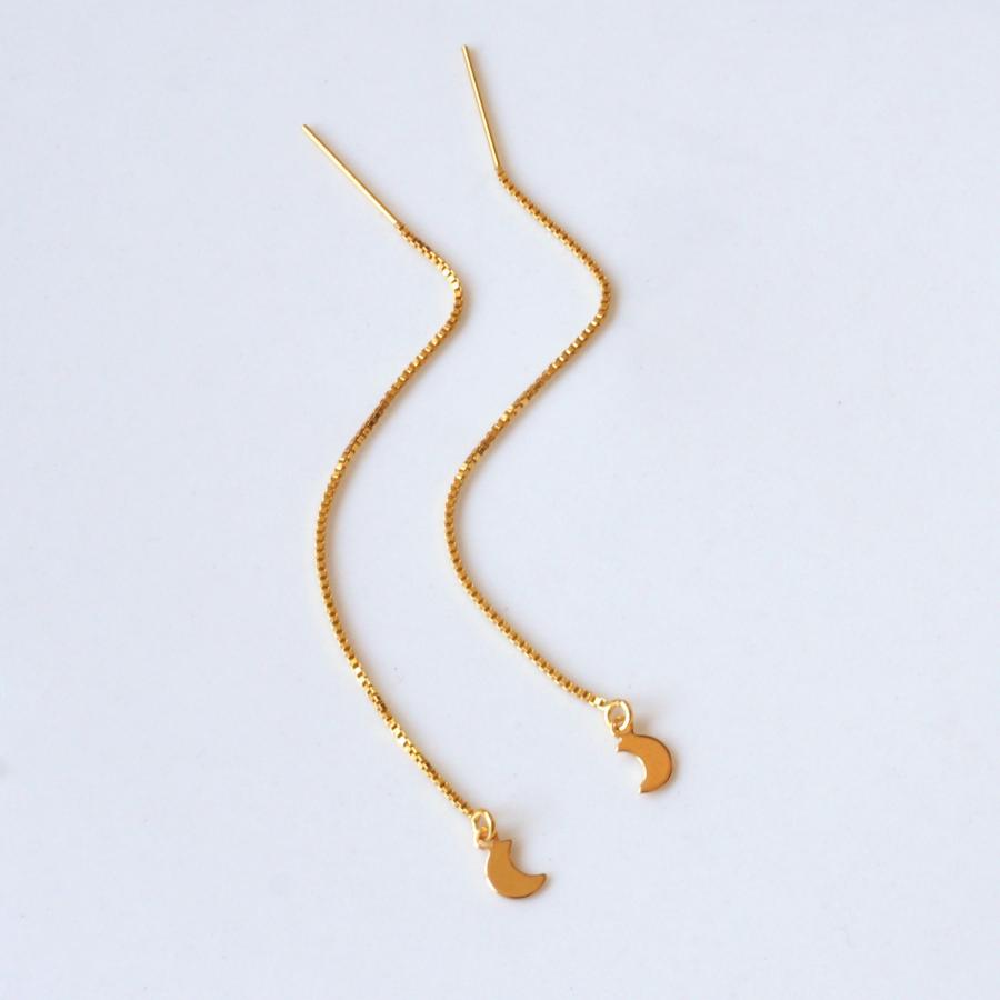 7amulet 14KGF 三日月のアメリカンチェーンピアス ゴールドフィルド