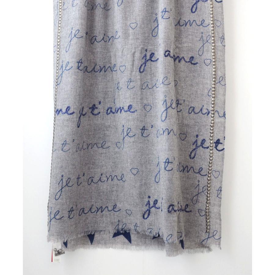 シトラス CITRUS Je t'aime & スター グレー ネイビー ストール