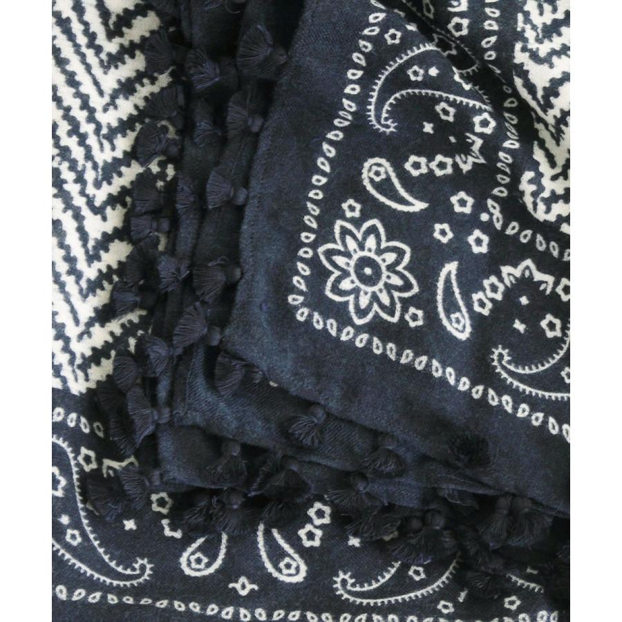 Citrus シトラス Pompom付き ストール バンダナ柄 ジグザグ Navy Citrus 0356 ラブリ 通販 Yahoo ショッピング