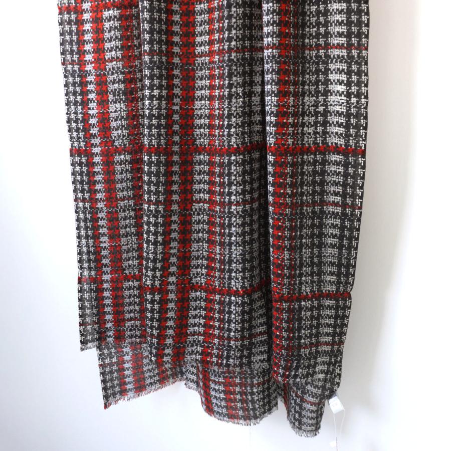 シトラス CITRUS ウールストール 千鳥格子 チェック ブラック レッド