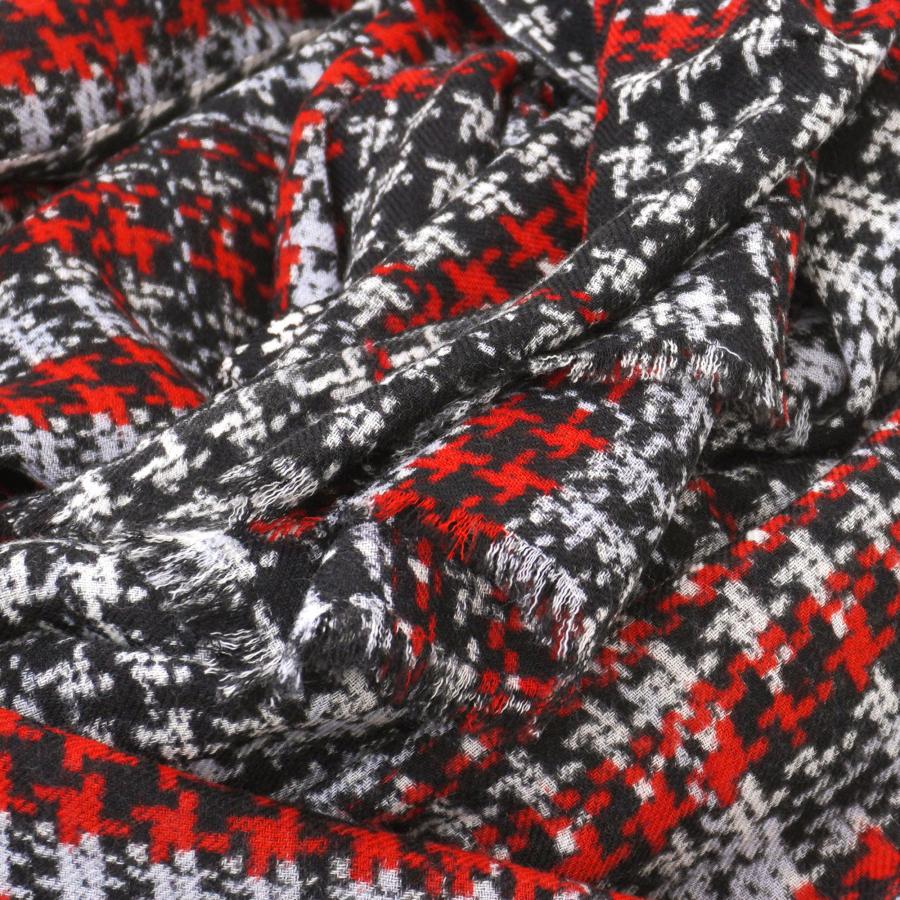 シトラス CITRUS ウールストール 千鳥格子 チェック ブラック レッド