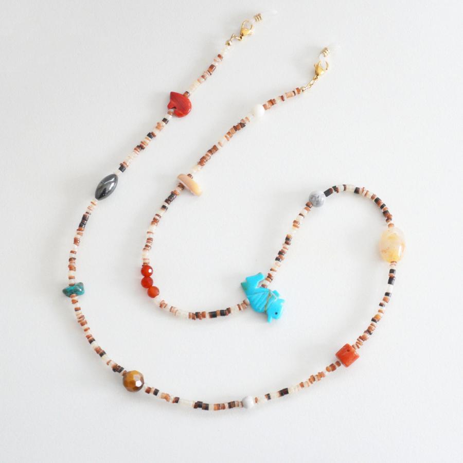 メガネチェーン レディース 人気 アニマル 動物 ターコイズ 天然石