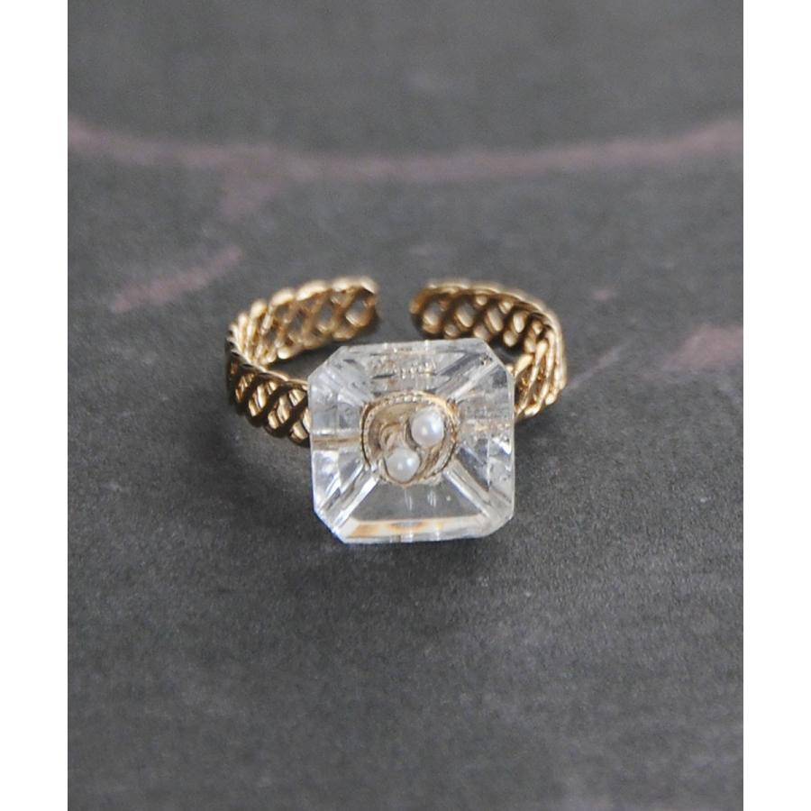 ジュンコパリ Junco Paris ヴィンテージ ガラスボタン スクエア リング S Juncoparis 0145 ラブリ 通販 Yahoo ショッピング