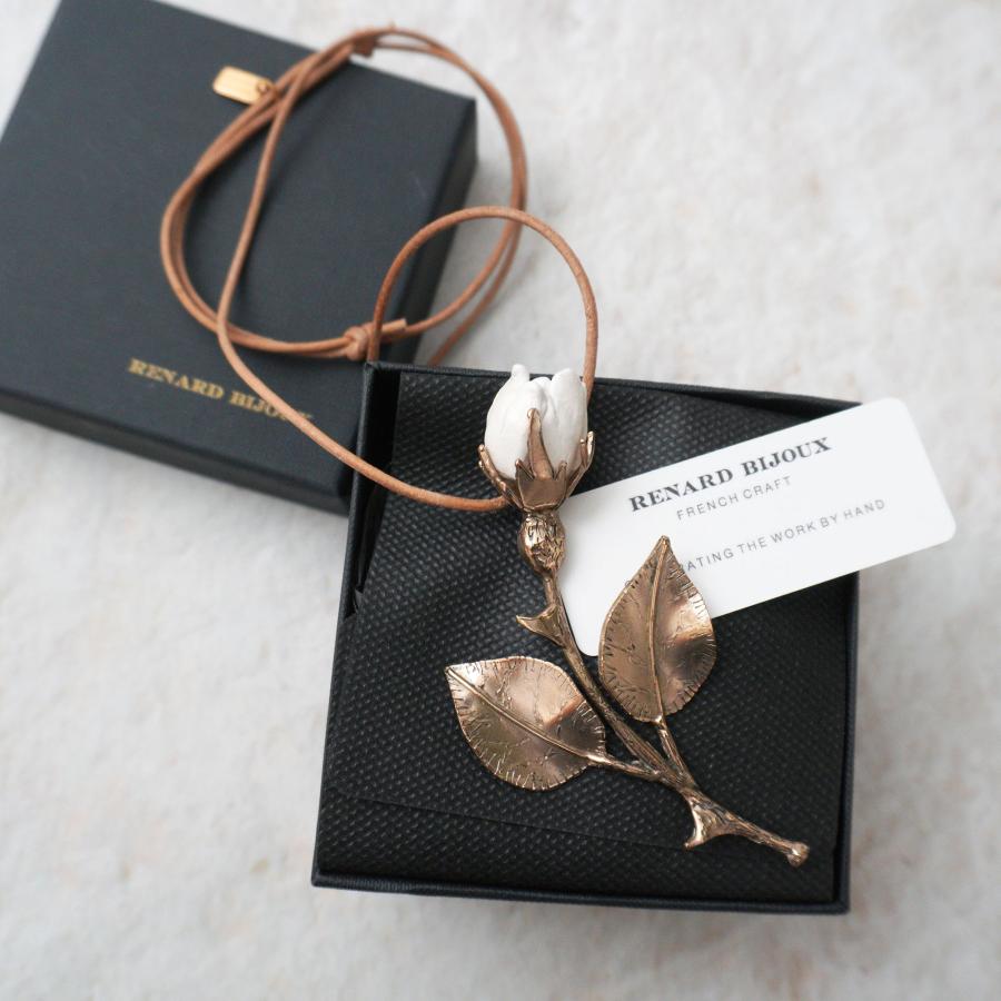 RENARD BIJOUX レナードビジュー ROSE マットホワイト ネックレス