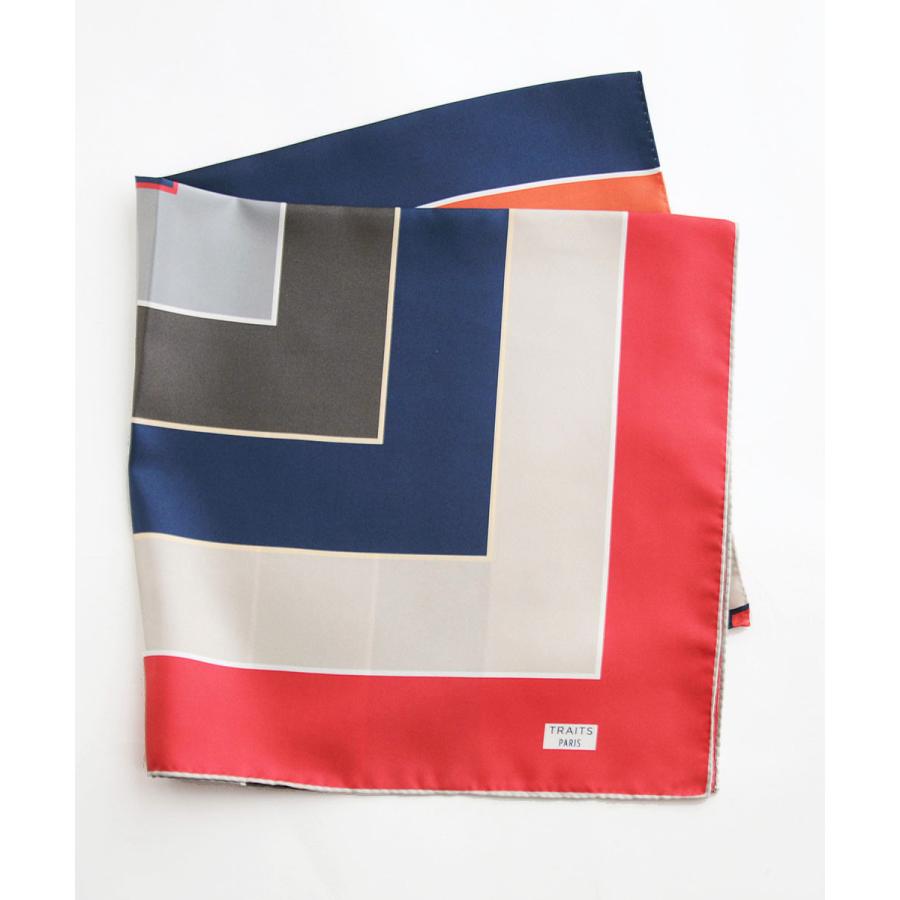 TRAITS 【SALE 30%OFF】TRAITS スクエアプリント シルクスカーフ  
