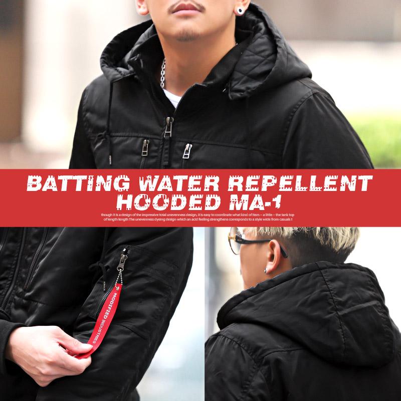 MA-1ジャケット 中綿 メンズ ブルゾン 撥水 暖か 防寒 ミリタリー