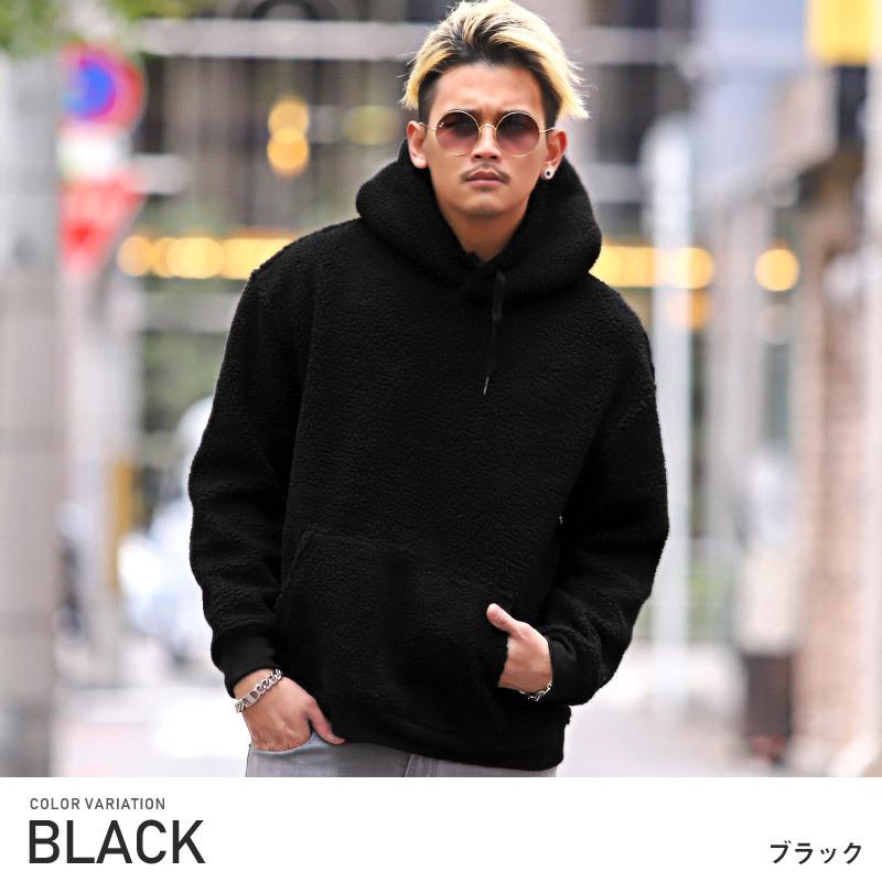 ボア パーカー メンズ トップス ストリートもこもこ 暖か 冬 フード 無地 シープボア ビッグシルエット 0092 Luxstyle 通販 Yahoo ショッピング