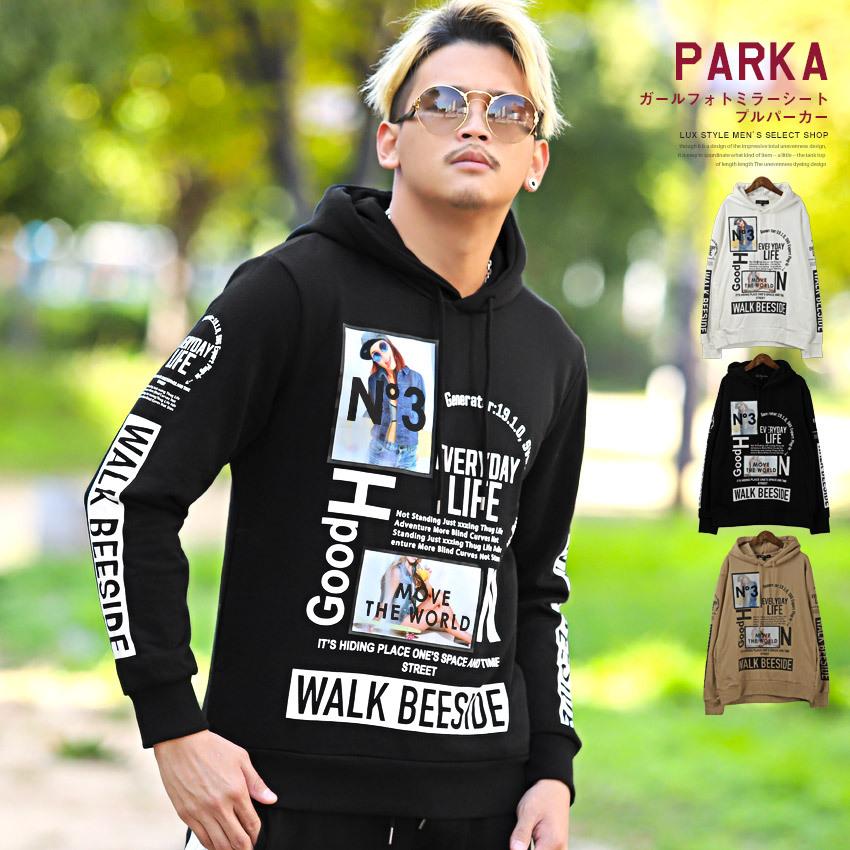 パーカー メンズ スウェット ガールフォト ロゴ プリント フード 長袖 ストリート 0134 Luxstyle 通販 Yahoo ショッピング