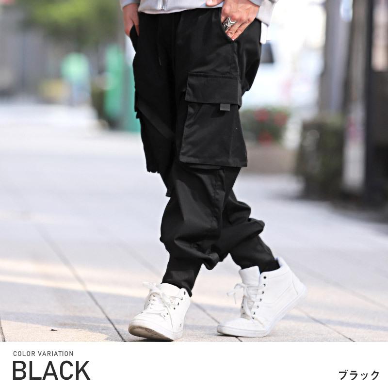 定番スタイル メンズ カーゴパンツ ストリート ブラック XL 韓国