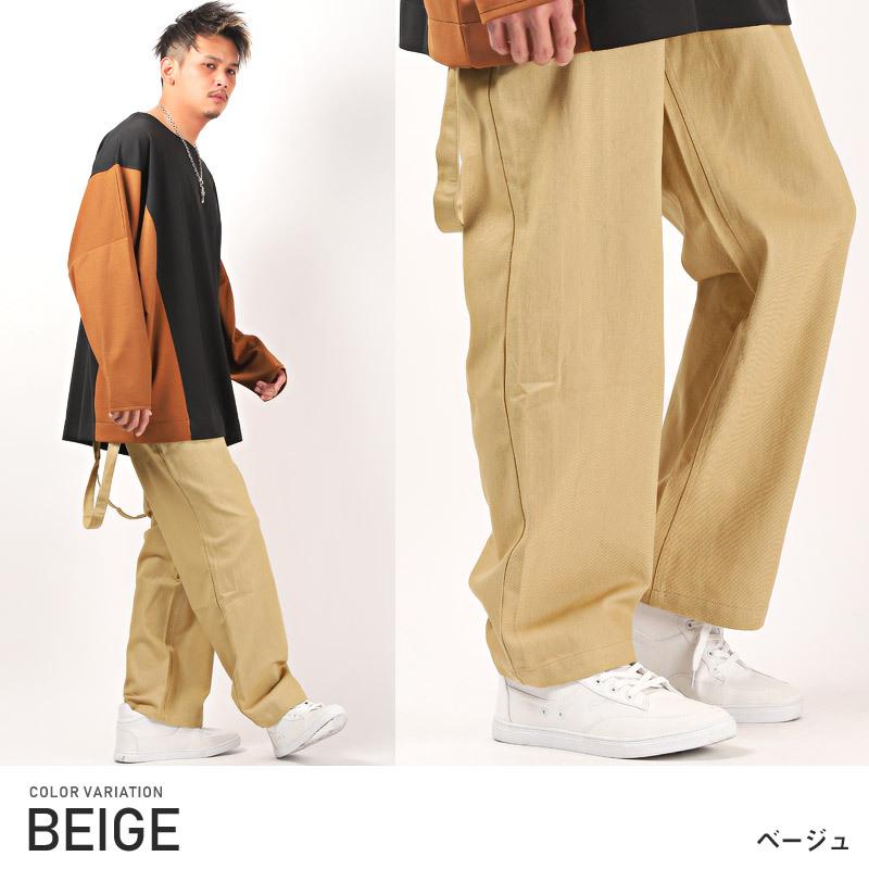 ワイドパンツ メンズ ボトムス ルーズ ストリート 無地 テーパード