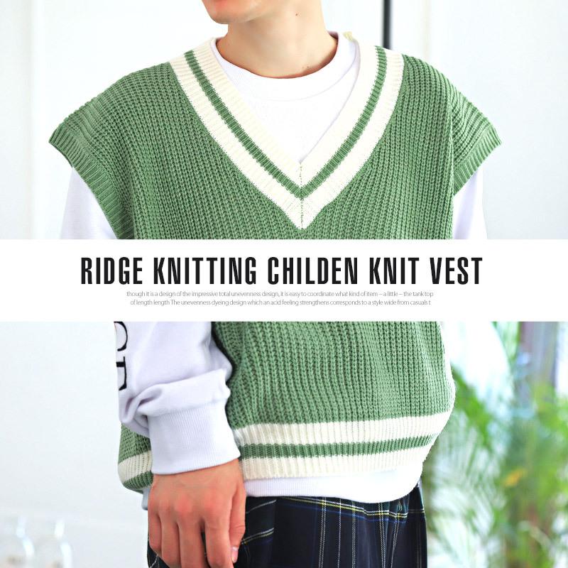 クーティー/25SS/チルデンニットベスト/定価40700円/ビッグシルエット COOTIE 「Rib Stitch Tilden Knit Vest」 チルデンニットベスト