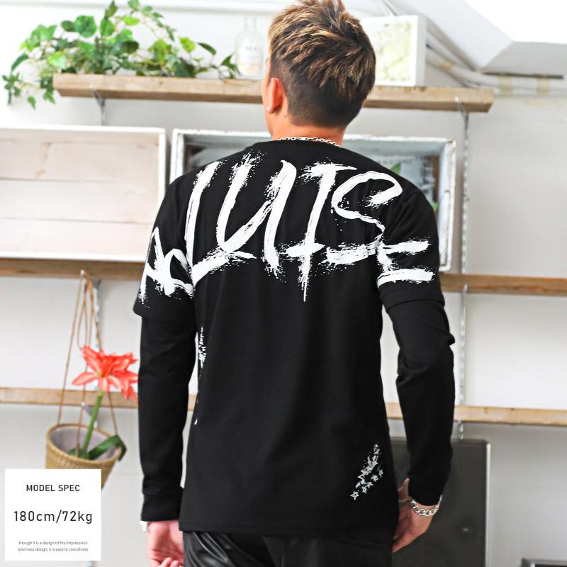 Tシャツ ロンt トップス ストリートプリント ロゴ 重ね着 レイヤード アンサンブル メンズ 半袖 長袖 韓国系 0955 Luxstyle 通販 Yahoo ショッピング