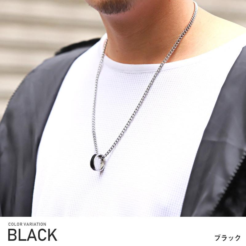 ステンレスネックレス ブラック ツイストネックレス メンズ シンプル 韓国