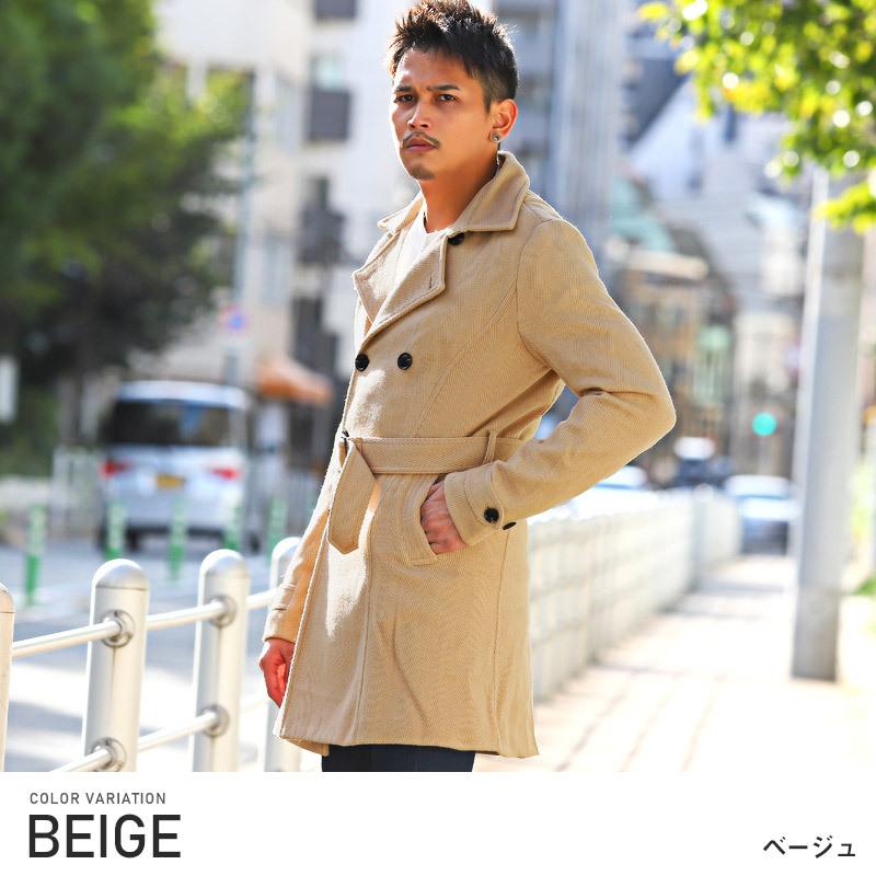 送料無料 トレンチコート メンズ ウール混 ヘリンボーン コート ワイヤー 秋冬 ビター系 1150 Luxstyle 通販 Yahoo ショッピング