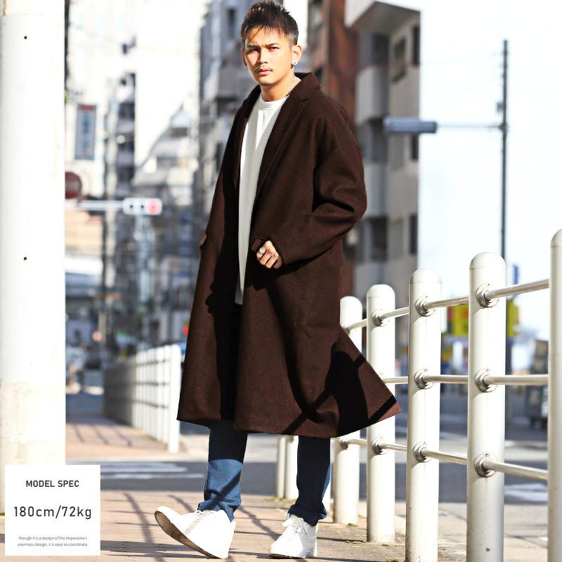 メンズ ウールコート チェスターコート ロングコート 韓国系 メンズ ウールコート チェスターコート ロングコート 韓国系