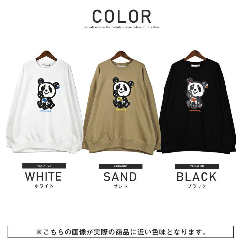 トレーナー メンズ トップス 韓国 韓国系 ストリート イラスト パンダ