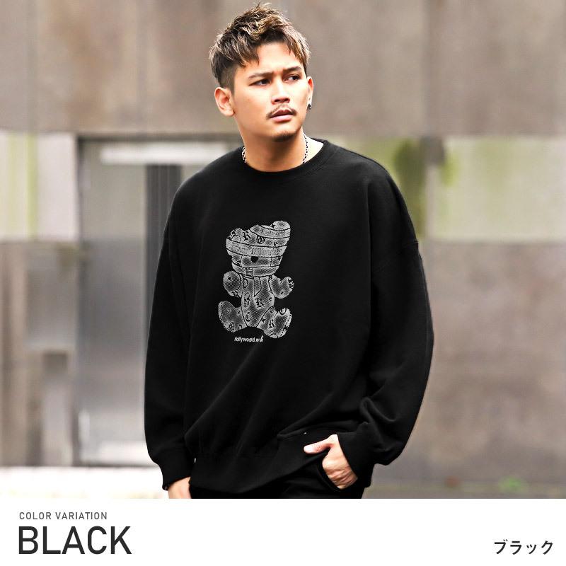 セール トレーナー メンズ トップス 韓国 韓国系 裏毛 パンク プリント