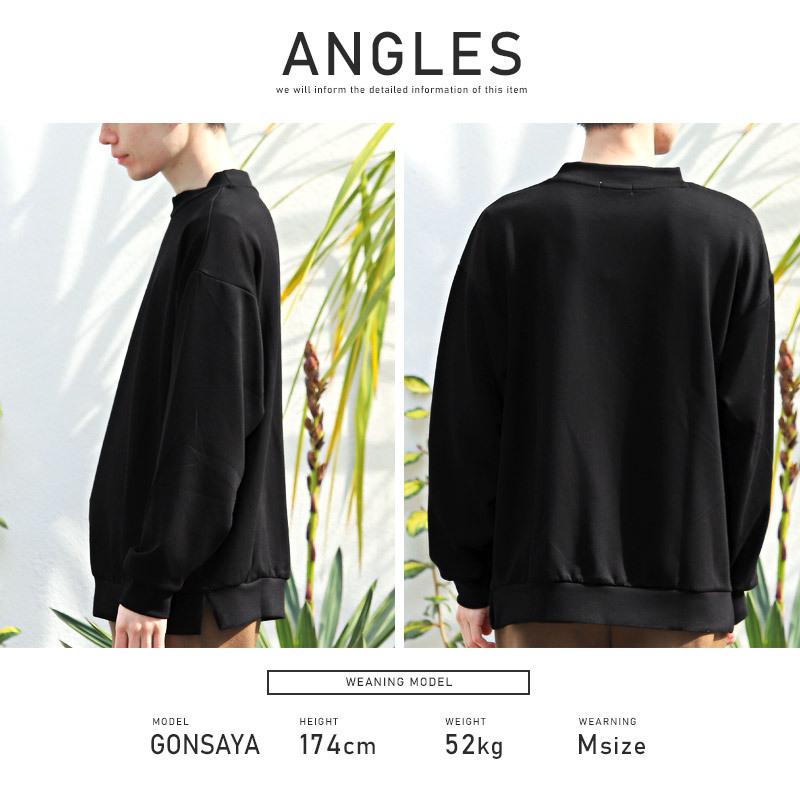 トレーナー メンズ スウェット ポンチ ビッグシルエット モックネック