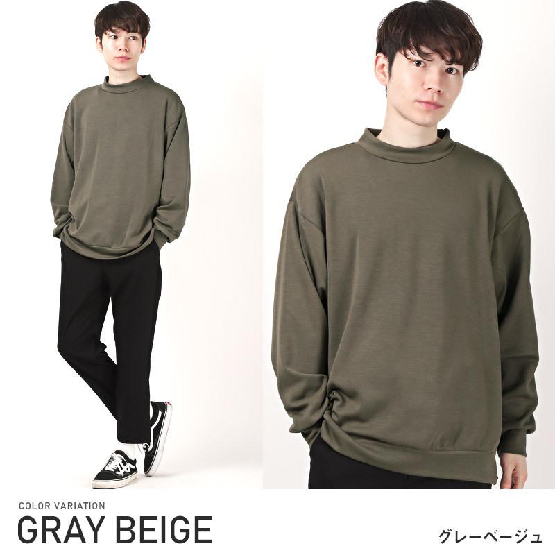 新品正規品【V12/L】軽量セーター　長袖モックネック　スウェット　カットソー トレーナー メンズ スウェット ポンチ ビッグシルエット モックネック