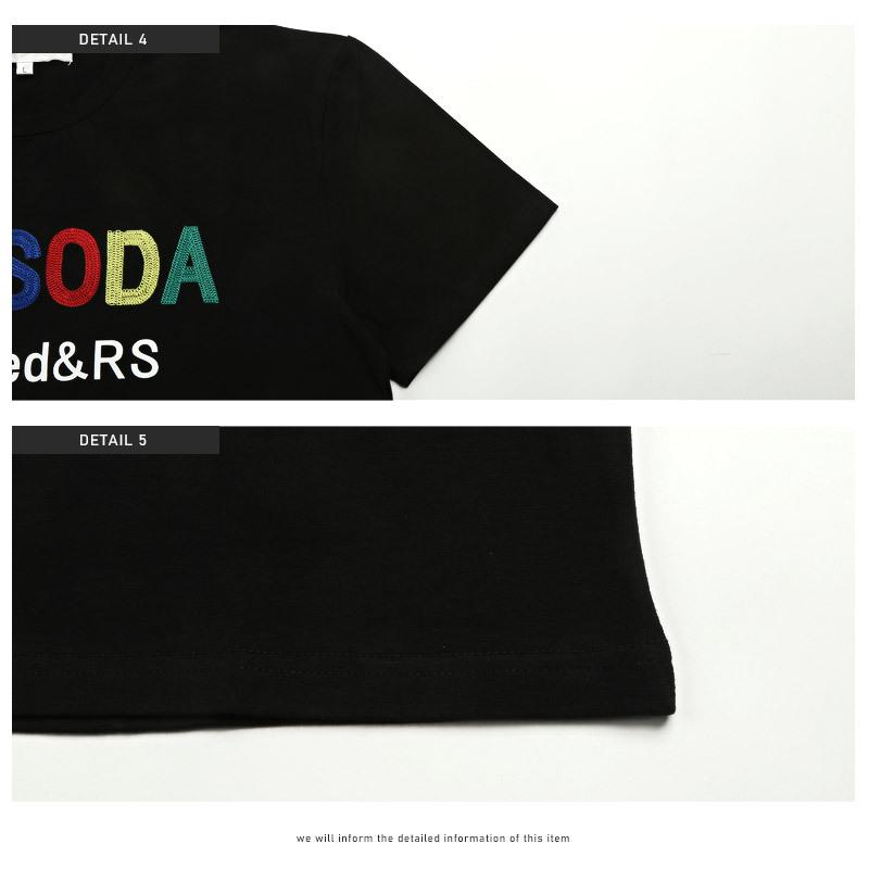 Tシャツ メンズ 半袖 チェーン刺繍 ロゴ カラフル クマ ビター系