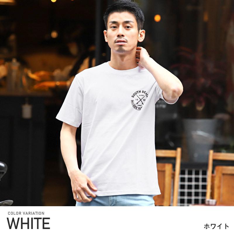 Tシャツ メンズ 半袖 バックプリント サーフ イラスト ロゴ パーム