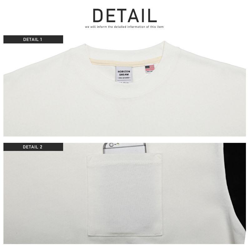 セール Tシャツ メンズ 半袖 5分袖 ビッグシルエット バイカラー ポケット 米綿 カジュアル｜lux-style｜14