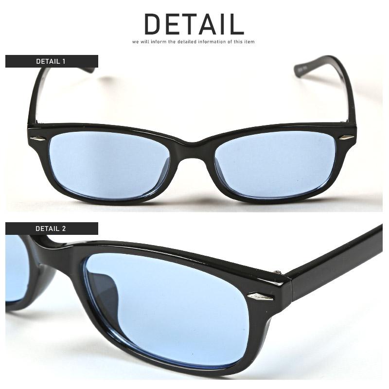 サングラス メンズ レディース ウェリントン UVカット カラーレンズ