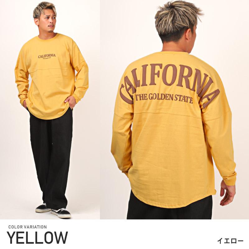 ロンT メンズ 長袖Tシャツ ビッグシルエット バックロゴ 発泡 プリント