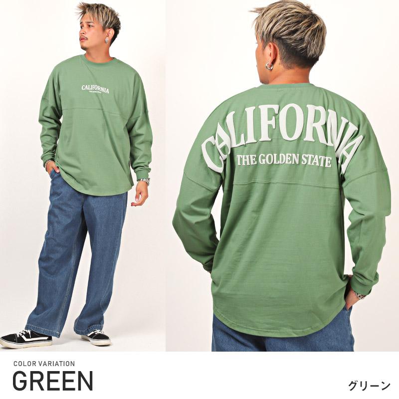 buddix ロンT Green ロンT メンズ 長袖Tシャツ ビッグシルエット バックロゴ 発泡 プリント