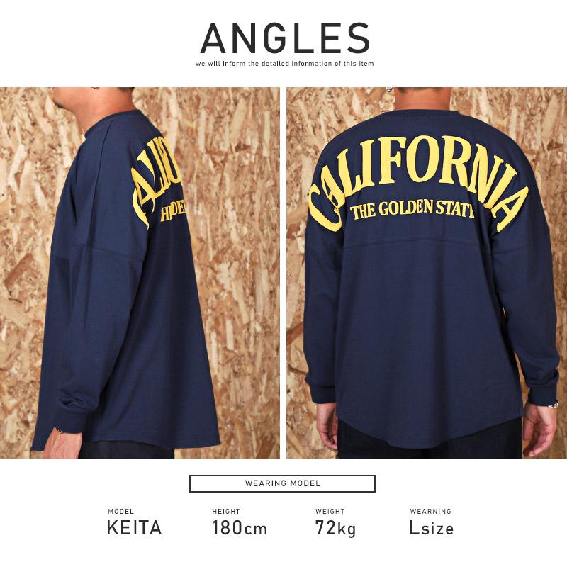 ロンT メンズ 長袖Tシャツ ビッグシルエット バックロゴ 発泡 プリント