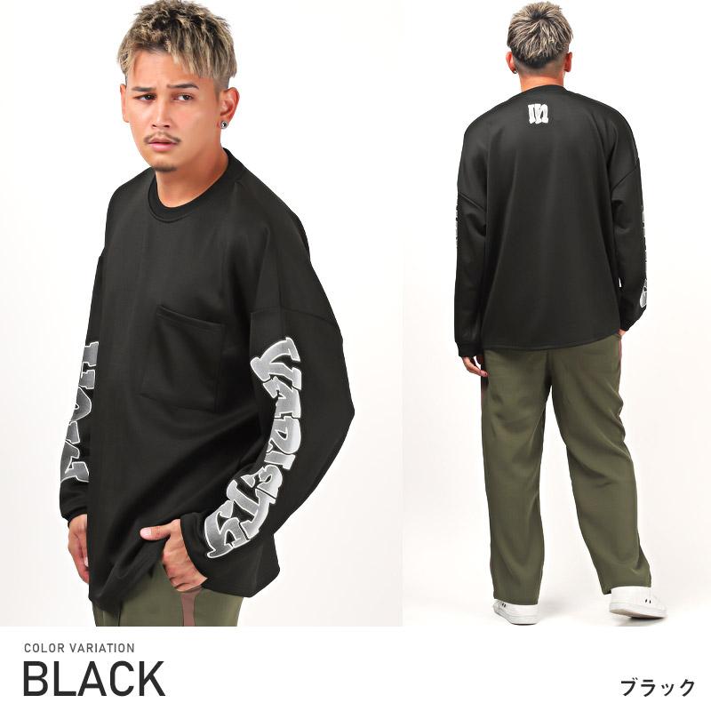 トレーナー メンズ ポンチ 袖ロゴ プリント ビッグシルエット ルーズ